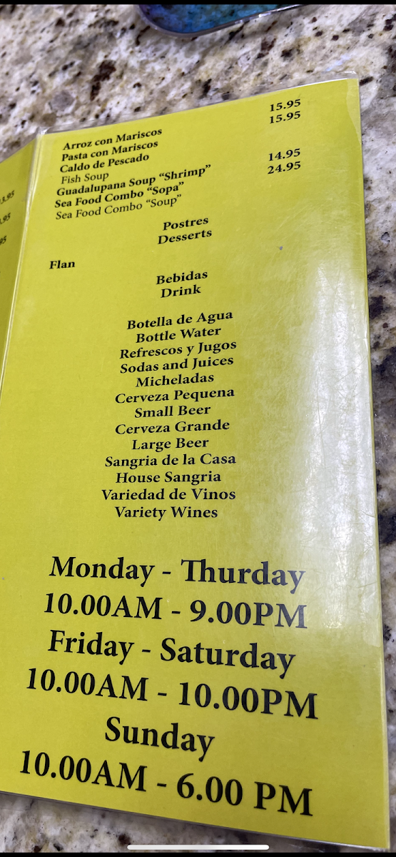 Guadalupana Menu - Image 5